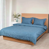 4-Pcs Fancy Macchiato Sapphire Blue Duvet Set