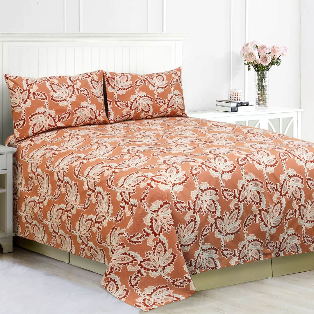 Wild Floral Bloom 3-Pcs Pure Cotton Bedsheet Set