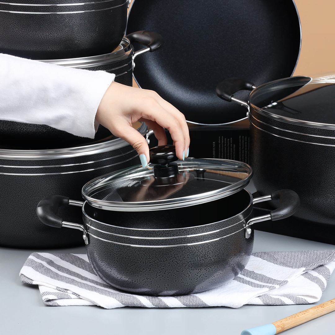 Majestic Tornado Aluminium Alloyed Non-Stick Cookware Set-11 Pcs