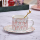 Nordic Fancy Ceramic Cup With Saucer & Spoon Pack of 4