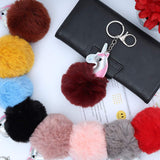 Fabled Horse Character Fluffy Ball hanging Keychain (Any Random Color)