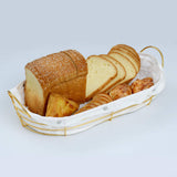 Nordic Style Gold Plated Oval Shape Bread Serving Basket