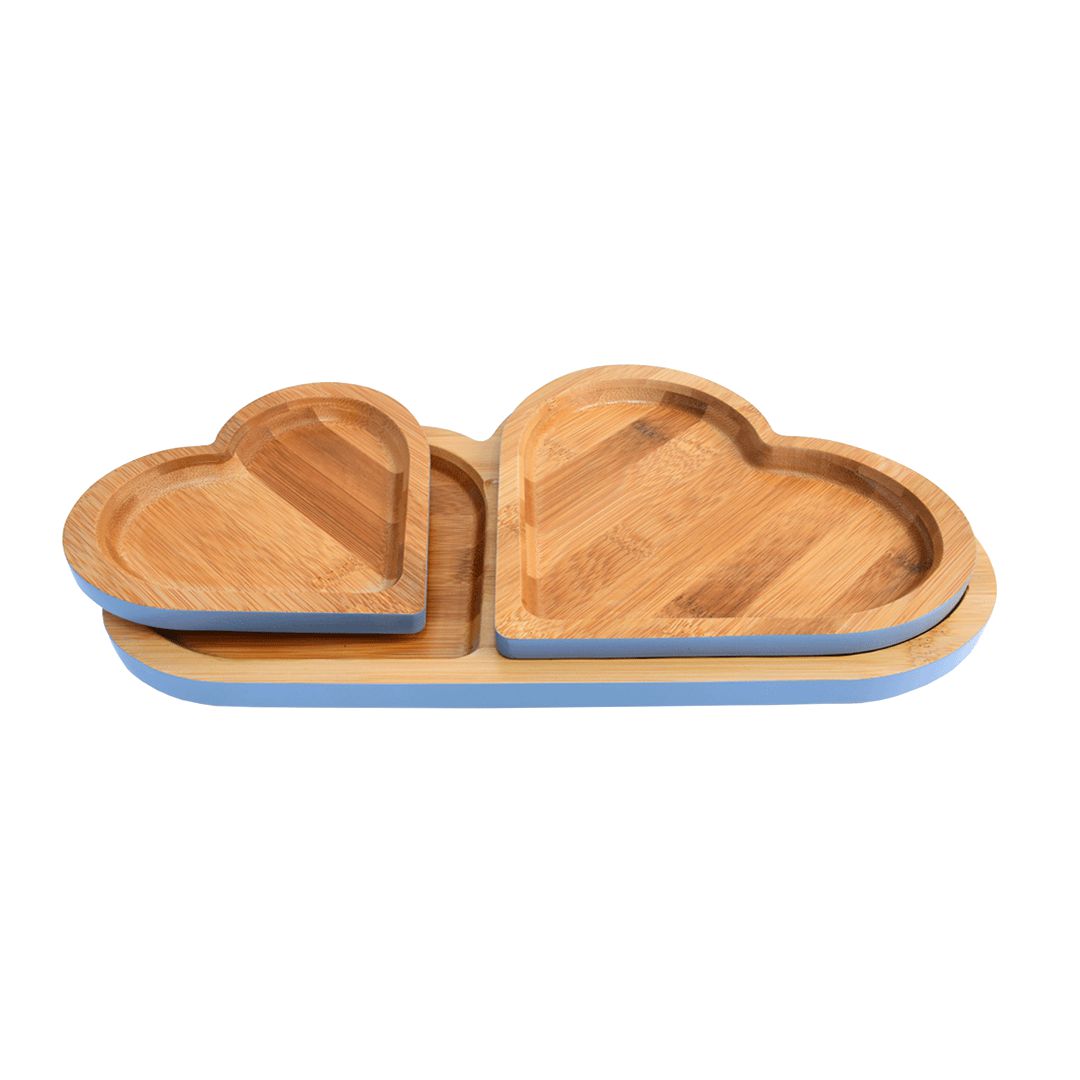 Heart Shape Bamboo Snack Plate Pack