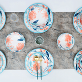 Assortive Motifs Peach Floral Ceramic Dinner Set-24 Pcs