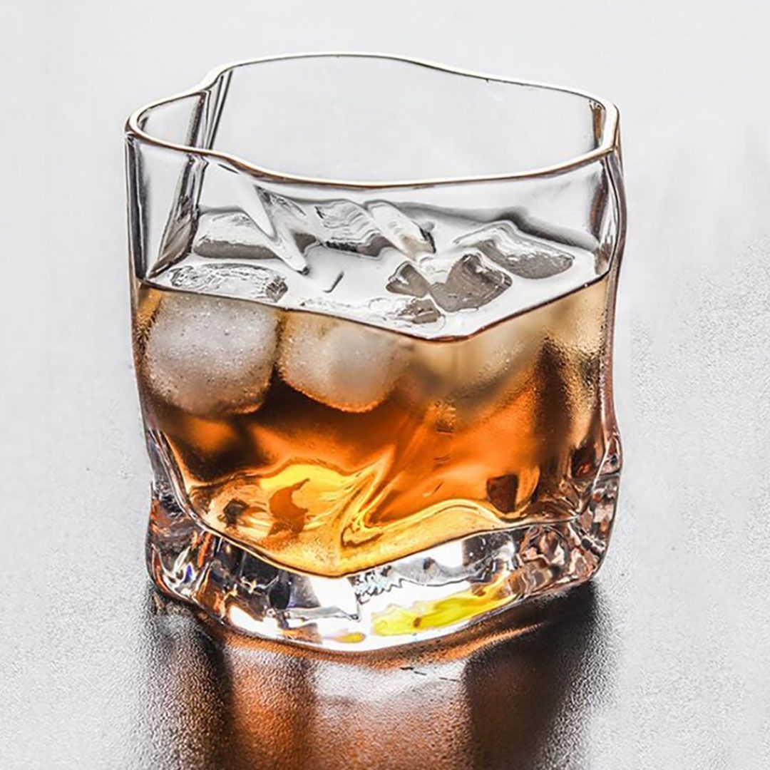 Classic Old Fashioned Wavy Glass Set- 6 Pcs