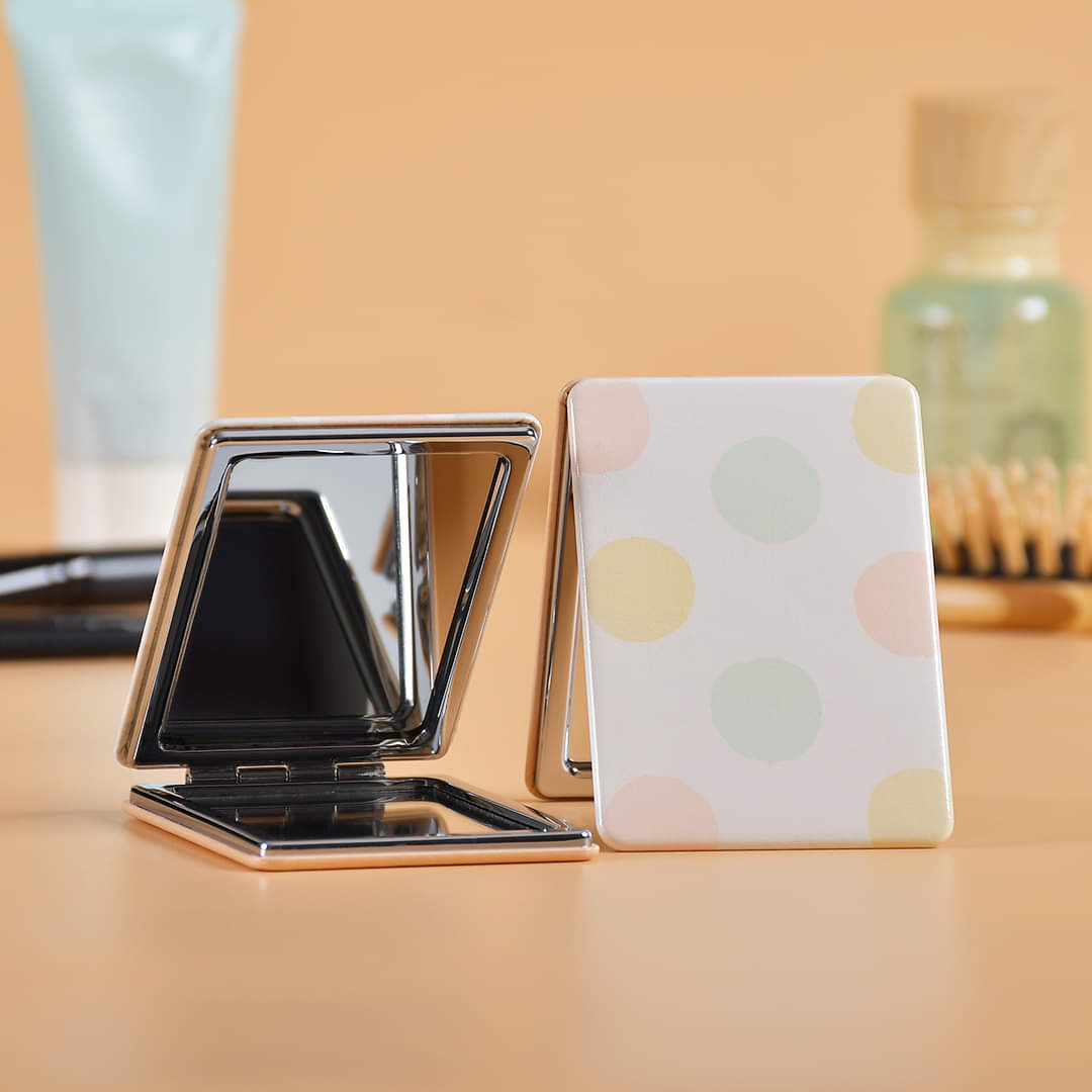 Geometric Design Folding Portable Pocket Mirror