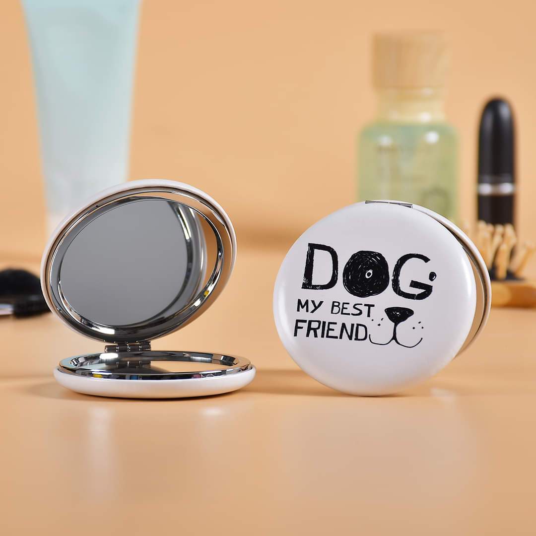 Puppy Design Folding Round Portable Pocket Mirror