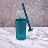 7-Pcs Cerbior Blue Premium Plastic Bathroom Accessories Set with Bin N Brush