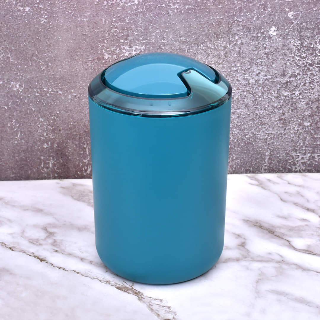 7-Pcs Cerbior Blue Premium Plastic Bathroom Accessories Set with Bin N Brush