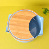 Tessie & Jessie Silicon Container with Bamboo Wood Cutting Board