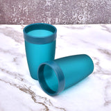 7-Pcs Cerbior Blue Premium Plastic Bathroom Accessories Set with Bin N Brush