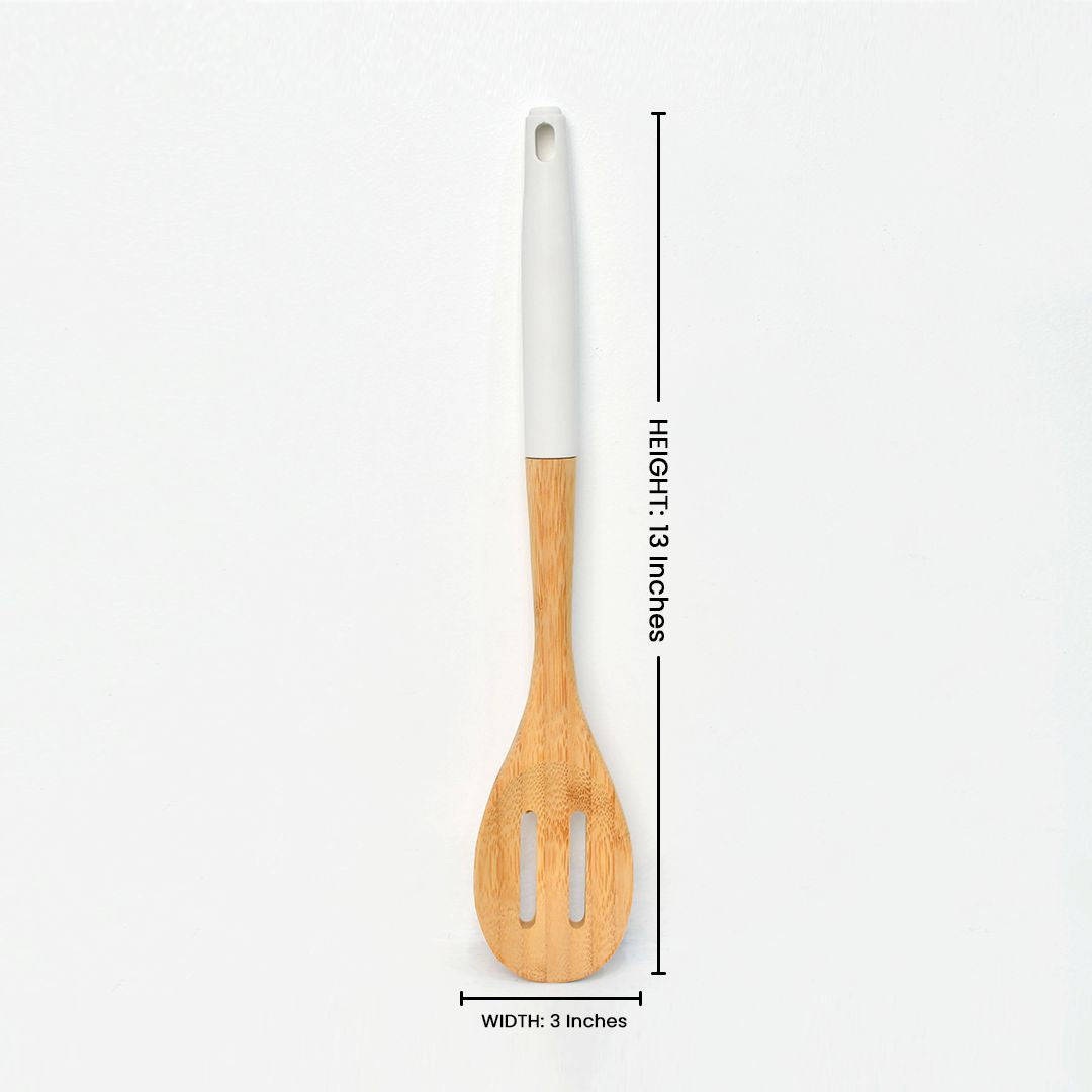 Bamboo Wood Slotted Serving Spoon