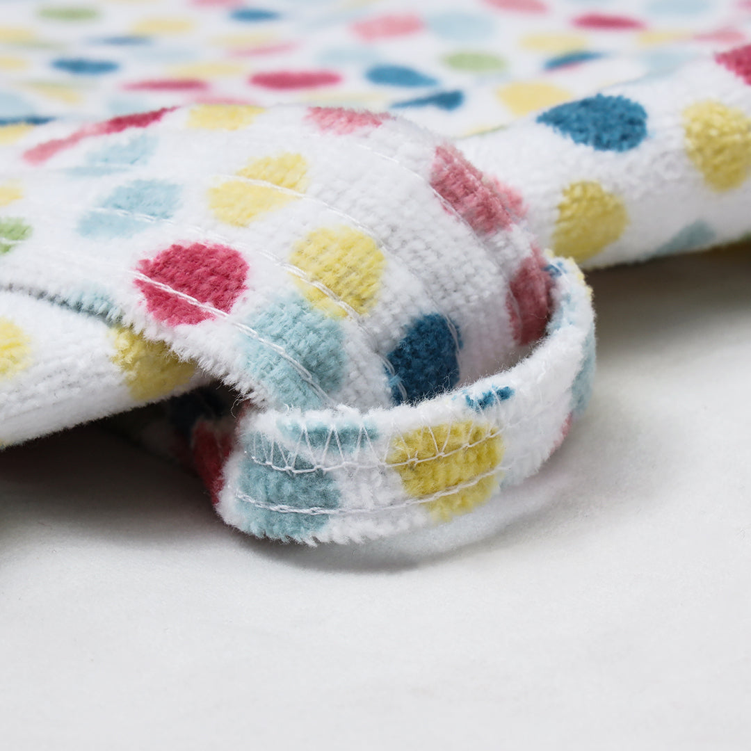 Luxury Bathrobe White With Colorful Dots