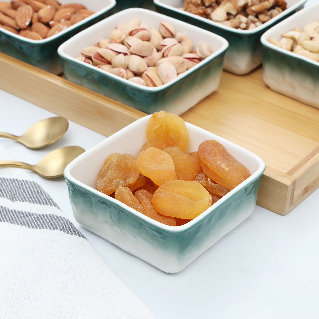 7-Pcs Square Ceramic Grid Snack Serving Tray