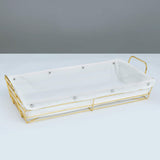 Nordic Style Gold Plated Rectangular Bread Serving Basket Large