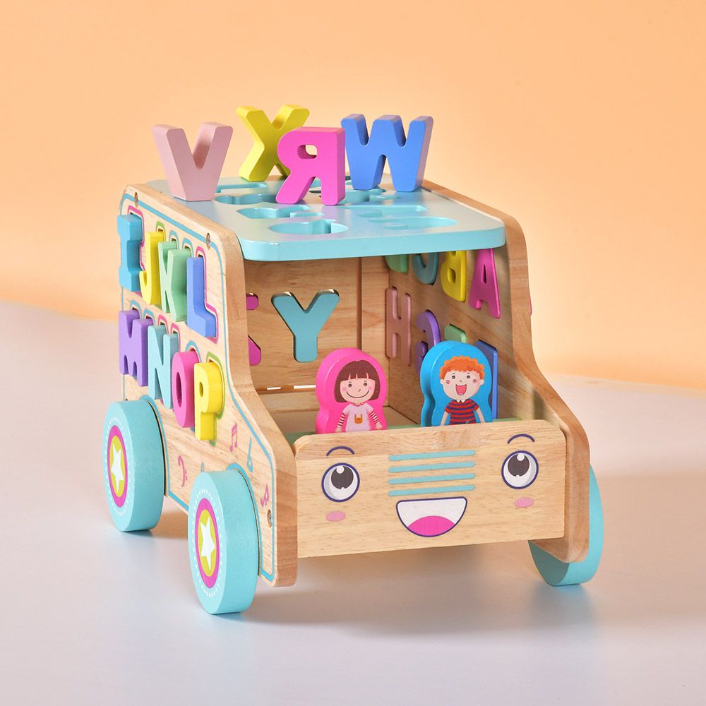 English Alphabet Educational Wooden Car Toy