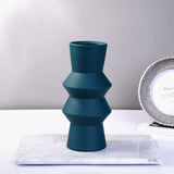 Matte Teal Lilac Design Centerpiece Ceramic Vase