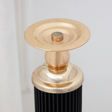 Candle Stand Black & Gold Cylindrical
