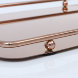 Glassware Serving Tray with Golden Handles