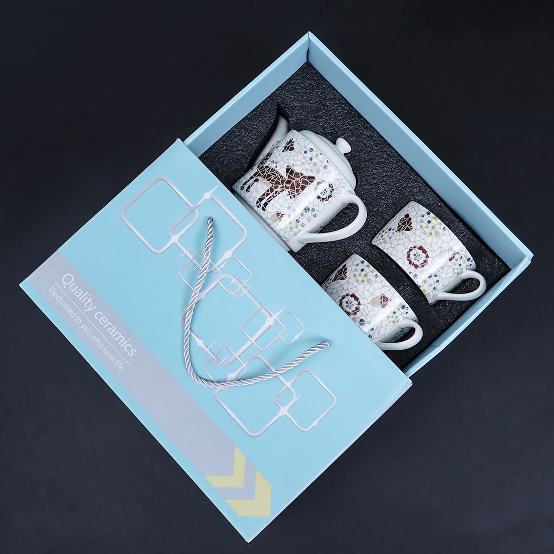 Spotty Fox Design Ceramic Tea Pot Set 3- PCS