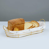 Nordic Style Gold Plated Oval Shape Bread Serving Basket