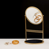 Luxury Ultra-Modern Jewelry Stand & Round Mirror