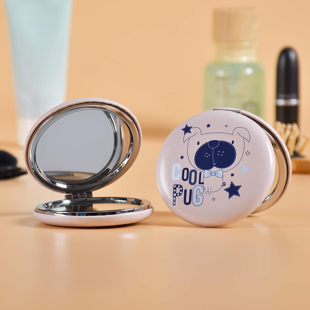 Puppy Design Folding Round Portable Pocket Mirror