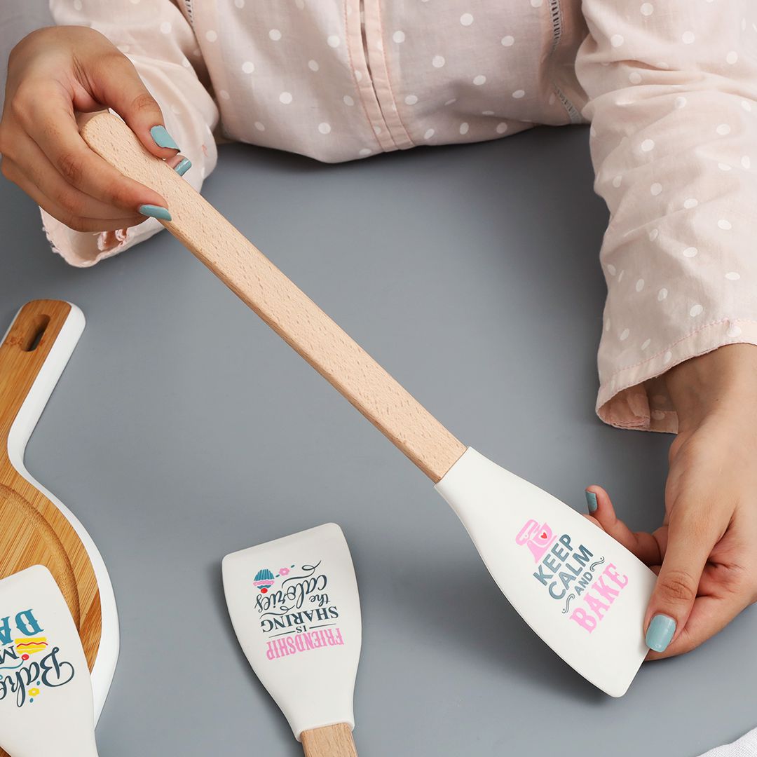 Bamboo Wood Silicone Turner