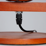 LAMP Colorful Round Lid and Arch Lamp Brown Wooden