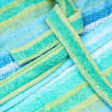 Luxury Bathrobe Green With Yellow Strip