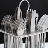 Regent Harmony Stainless Steel Silver Cutlery Set with Stand - 24 Pcs