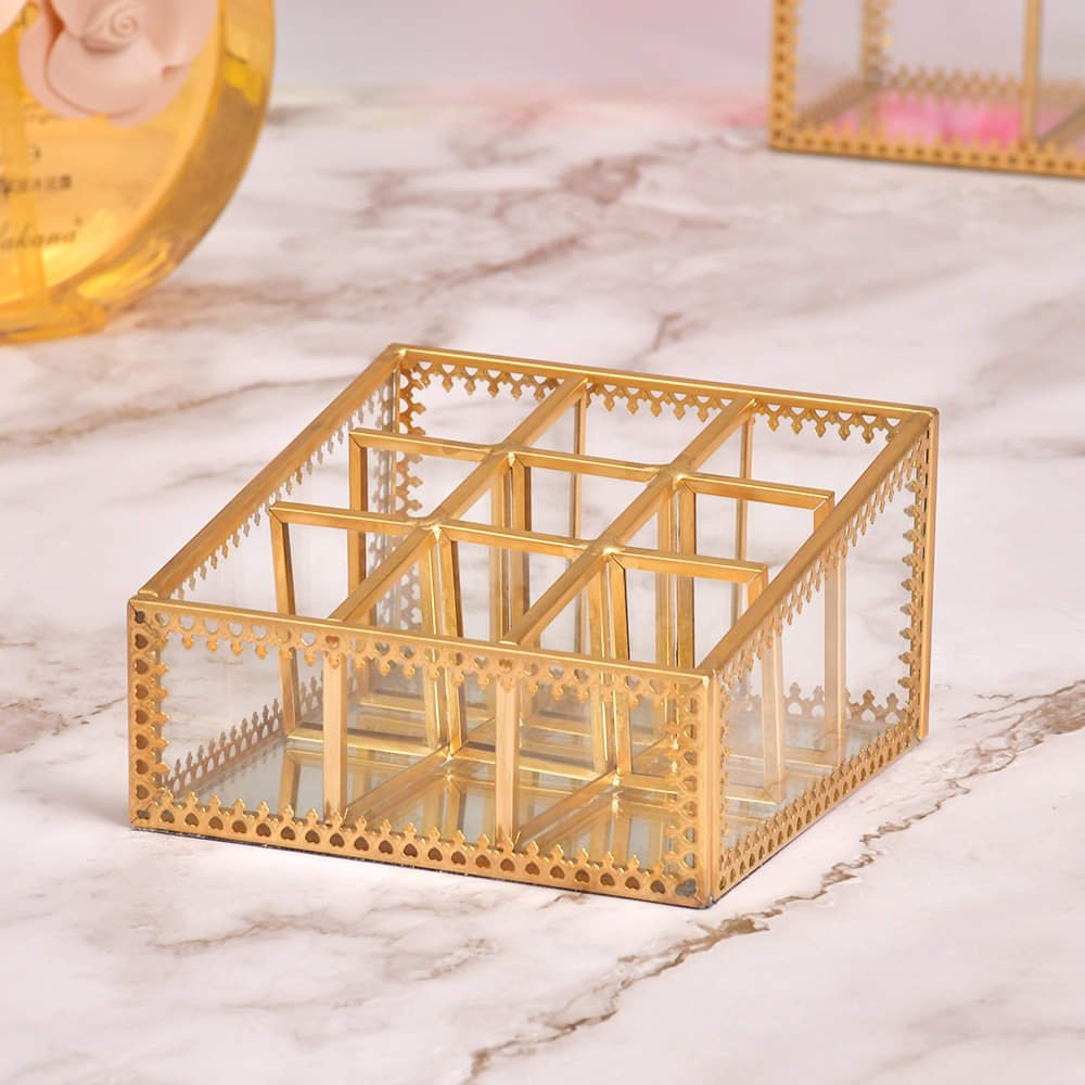 Vintage Gold Plated Lipstick Storage Box