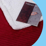 Ribbed Stripe Ultra Soft Sherpa Throw Blanket