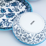 Vintage Floral Teal Ceramic Dinner Set-24 Pcs