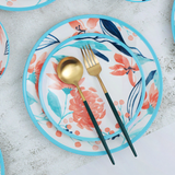 Assortive Motifs Peach Floral Ceramic Dinner Set-24 Pcs