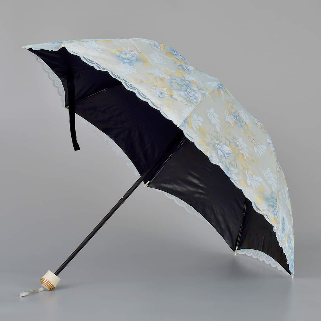 Floral Embroidery Umbrella Green