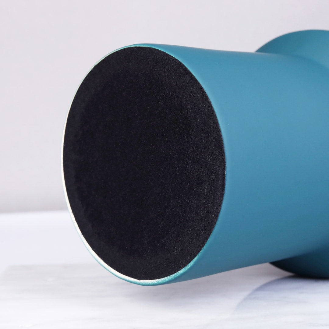 Matte Teal Pole Design Centerpiece Ceramic Vase