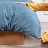 4-Pcs Fancy Macchiato Sapphire Blue Duvet Set