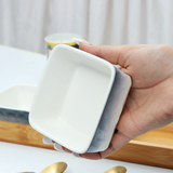 4-Pcs Square Ceramic Grid Snack Serving Tray