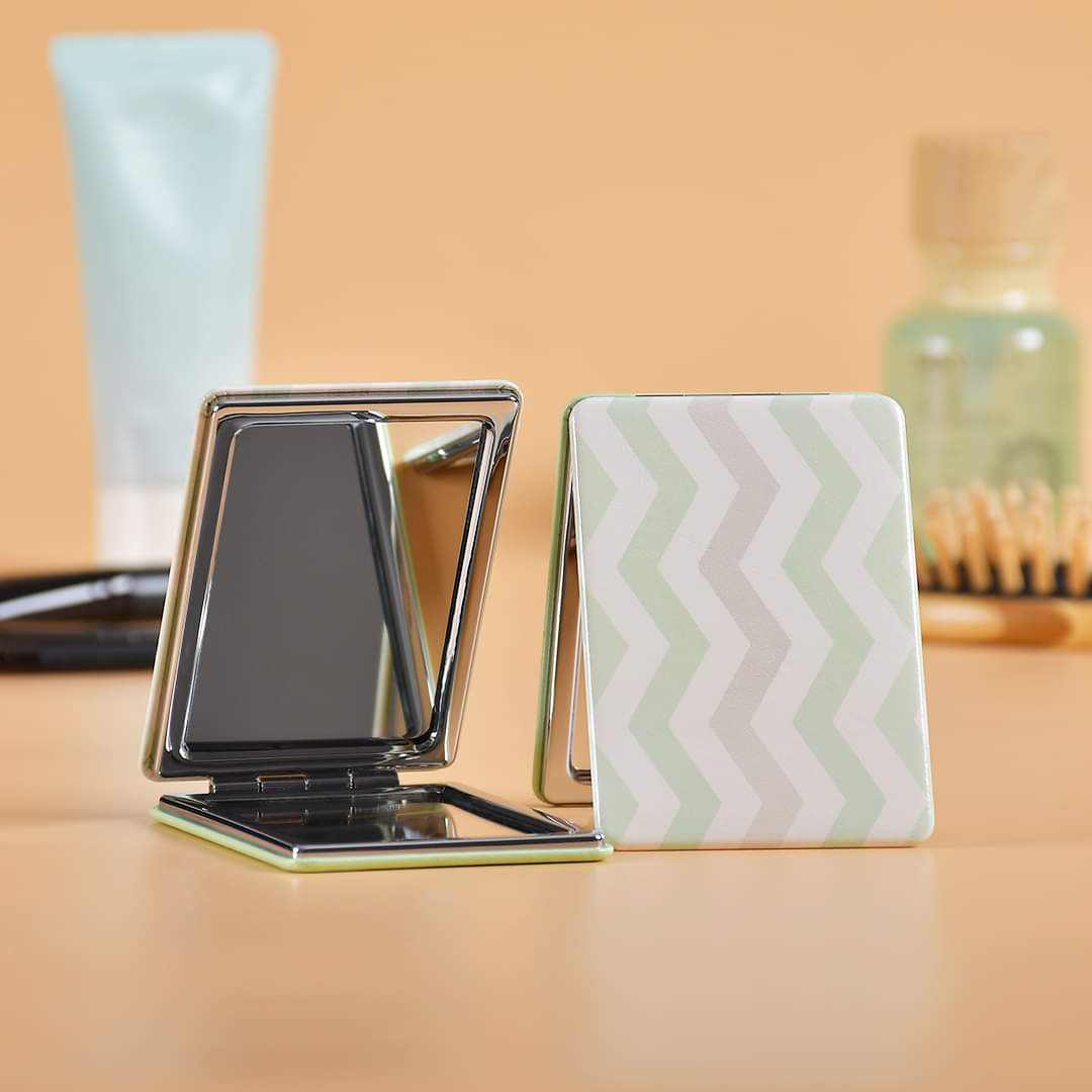 Geometric Design Folding Portable Pocket Mirror