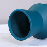 Matte Teal Lilac Design Centerpiece Ceramic Vase