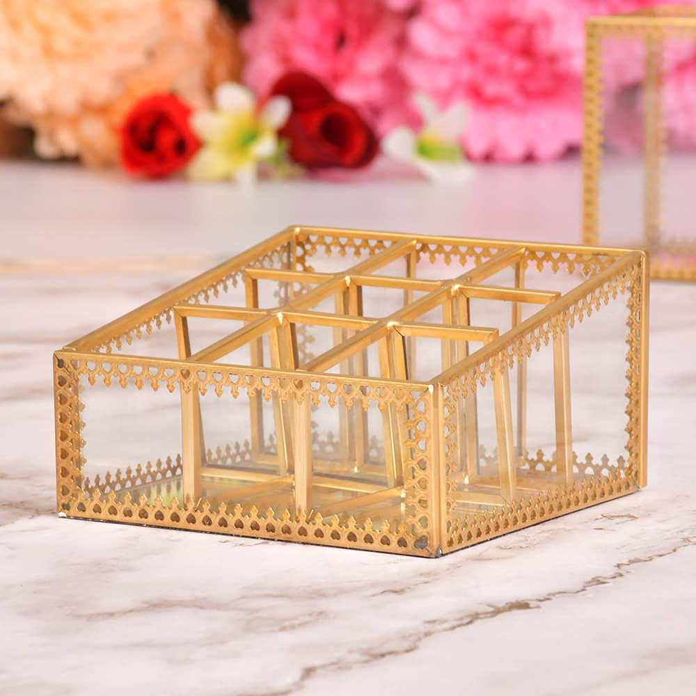 Vintage Gold Plated Lipstick Storage Box