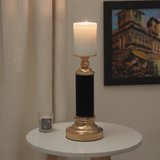 Candle Stand Black & Gold Cylindrical
