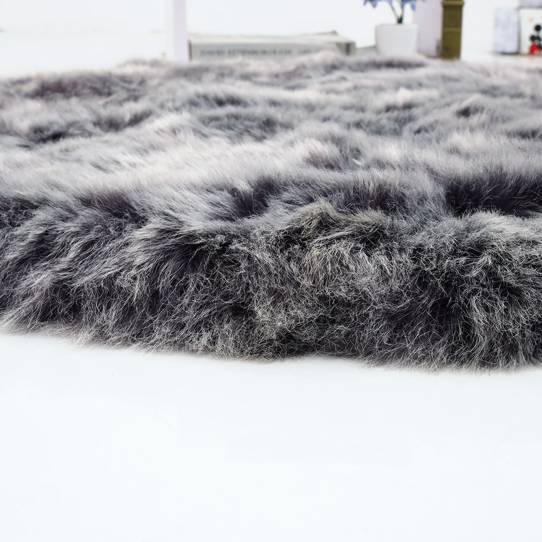 Non-Shedding Round Shaggy Rug Charcoal