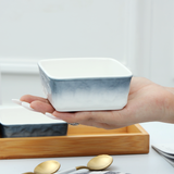 4-Pcs Square Ceramic Grid Snack Serving Tray