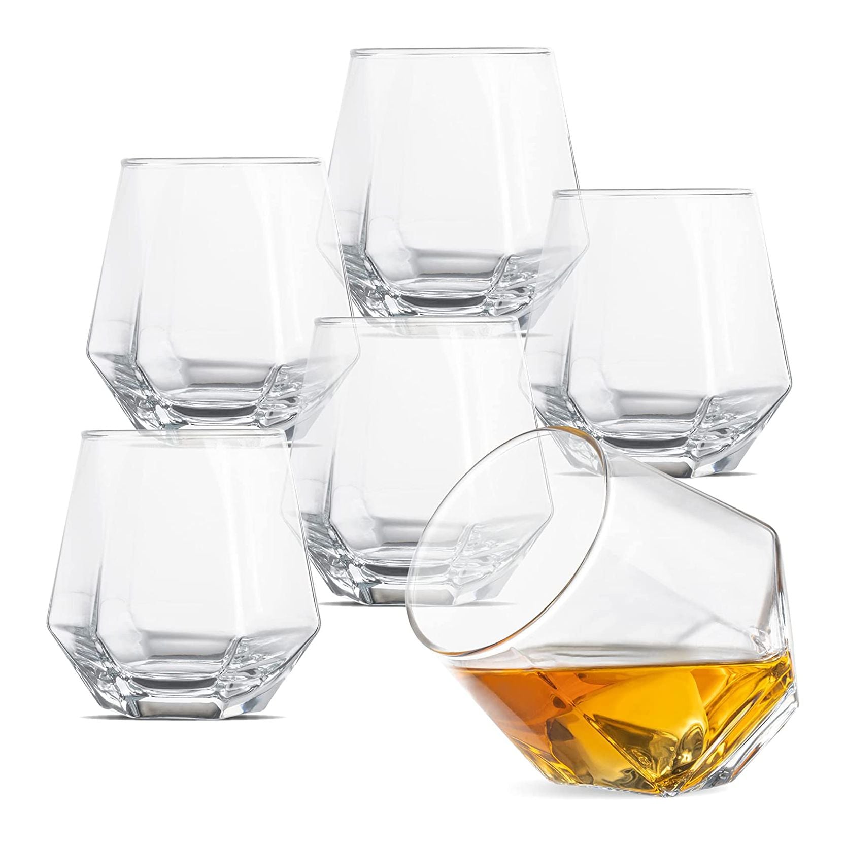 Diamond Shaped Anti Rocking Glass Set- 6 Pcs