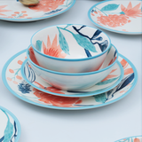 Assortive Motifs Peach Floral Ceramic Dinner Set-24 Pcs