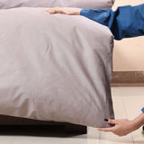 3- Pcs Plain Grey Cotton Duvet Cover Set