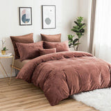 Embossed Velvet Luxury Frill Quilted Bridal Bed Set- 6 Pcs