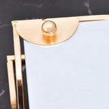 Nordic Flamingo Marble Pattern Tempered Glass Tray With Chrome Handles